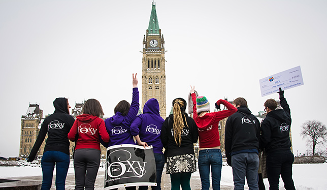 FOXY peer leaders visit Parliament Hill on Dec. 11 before being honoured in the House of Commons. Photo by Kayley Mackay.