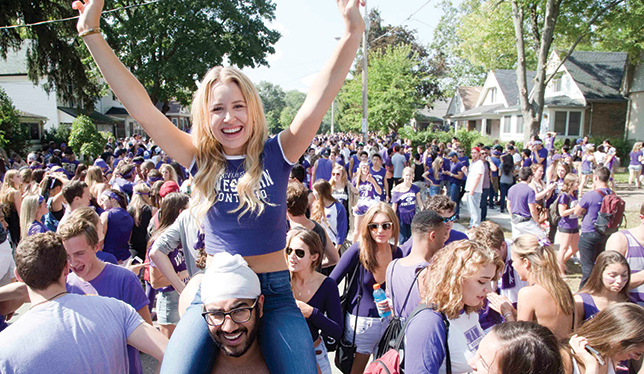 Students flock to Broughdale Avenue for homecoming celebrations in September 2015. Photo courtesy of Derek Ruttan/The London Free Press.