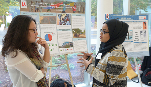 York's Centre for Refugee Studies students discuss higher education options for refugees. Photo courtesy of York University.