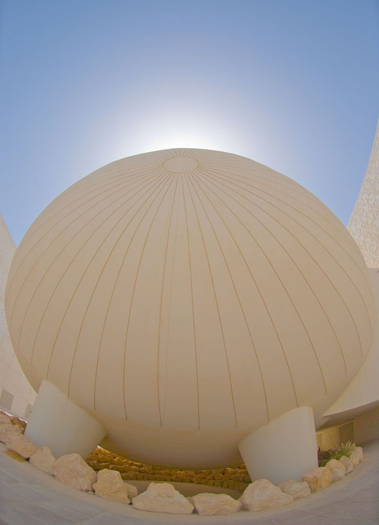 Unique ovoid architecture on the Qatar campus of Weill Cornell Medical College. Photo by Sam Agnew.